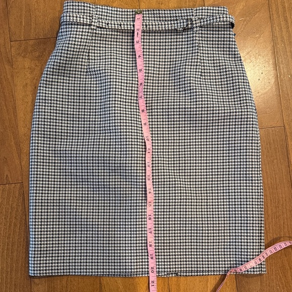 H&M Black and White Gray Houndstooth Belted Pencil Skirt - Picture 5 of 5